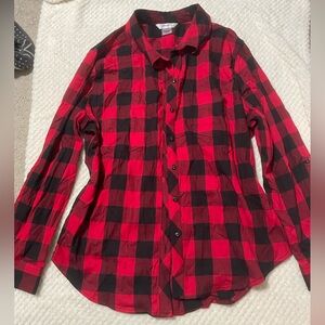 Alia Red and Black Checkered Blouse